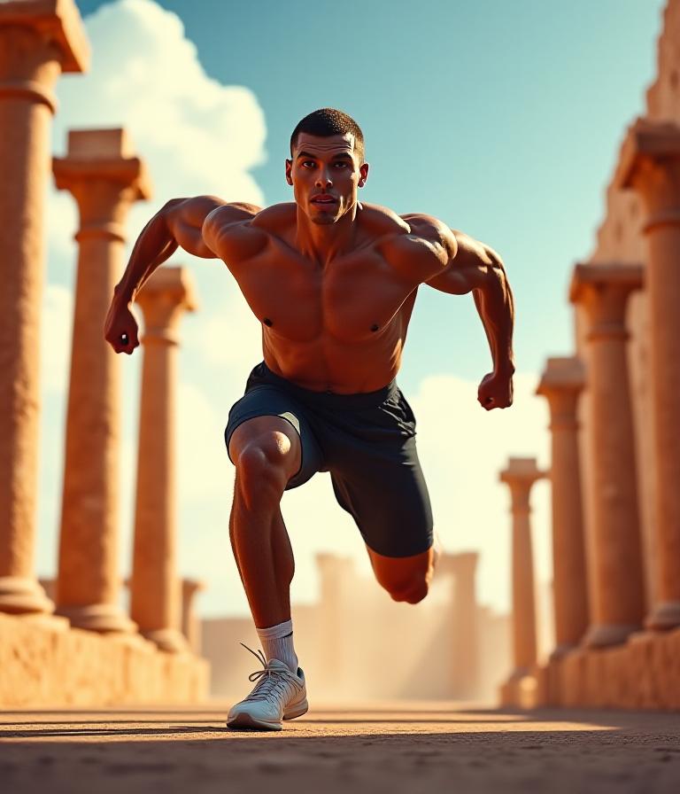 Atleta professionista in allenamento presso le strutture di Olimpia Rinascimento Sport